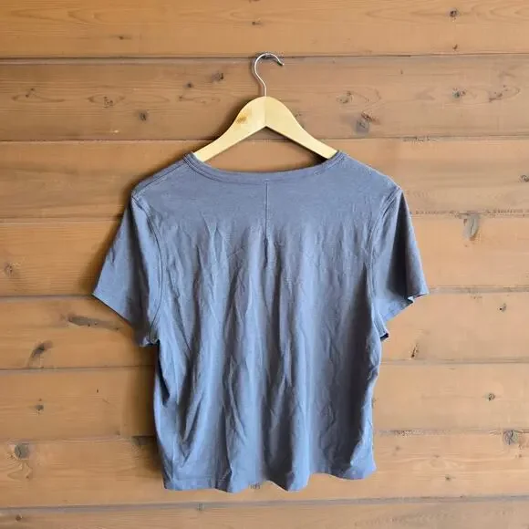 Lululemon Classic Fit Cotton Blend T-Shirt 14 Short Sleeve Boxy Top Nomad Boho - Picture 3 of 8